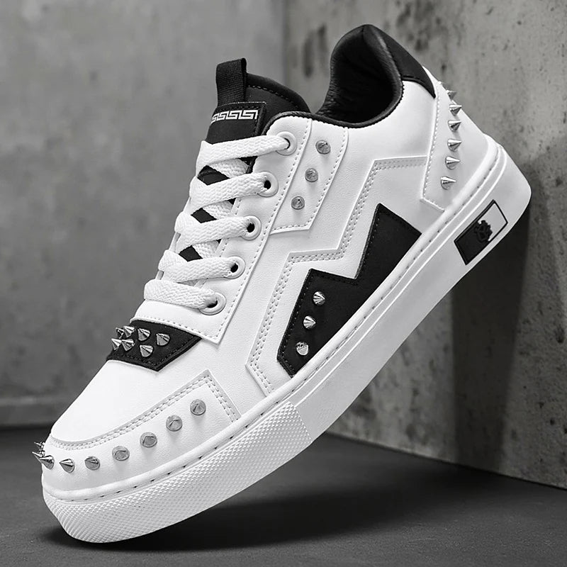 Men's Rivet Design Sneakers - Casual Sports Trainers