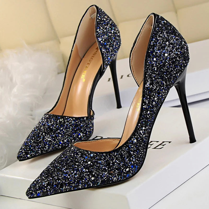 Women's Sequin Stiletto High Heels Shoes