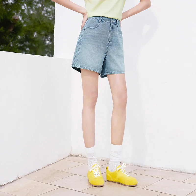 Women's Slimming Straight Leg Denim Shorts - Cooling Summer Style