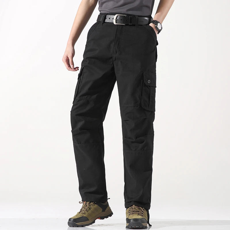 Spring Autumn Cotton Cargo Pants - Multiple Pockets Casual Trousers