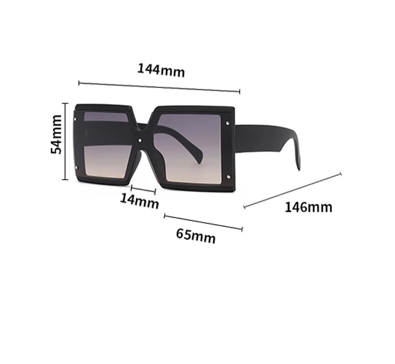 Women's Square Oversized One-pieces Gradient Sunglasses