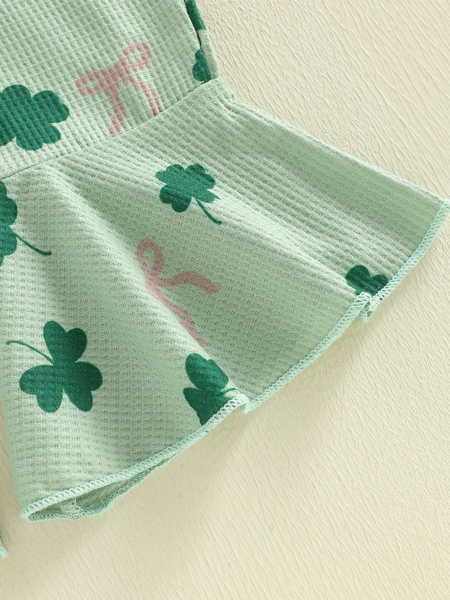 Toddler Kids Irish Flare Pants Overalls - Four-Leaf Clover Bell Bottom Jumpsuit 0-4Y