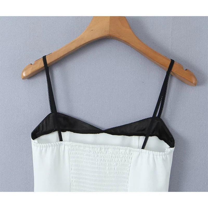 Colour Blocking Crop Top Cami - Sleeveless Slim Tank Top Y2K Style