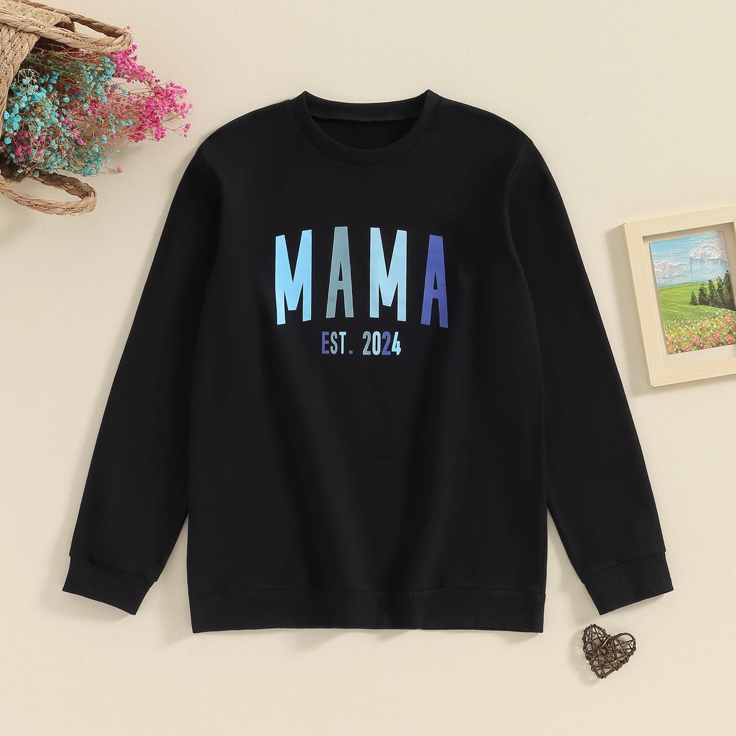 Family Matching Sweatshirt Outfits Letters Print Long Sleeve Spring Fall Pullover Baby Girls Boys Romper