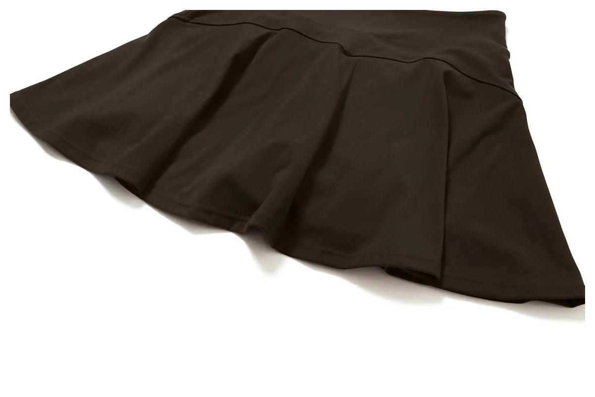 High Waist Sports Skirt - Quick Dry Yoga Skirt with Lined Shorts