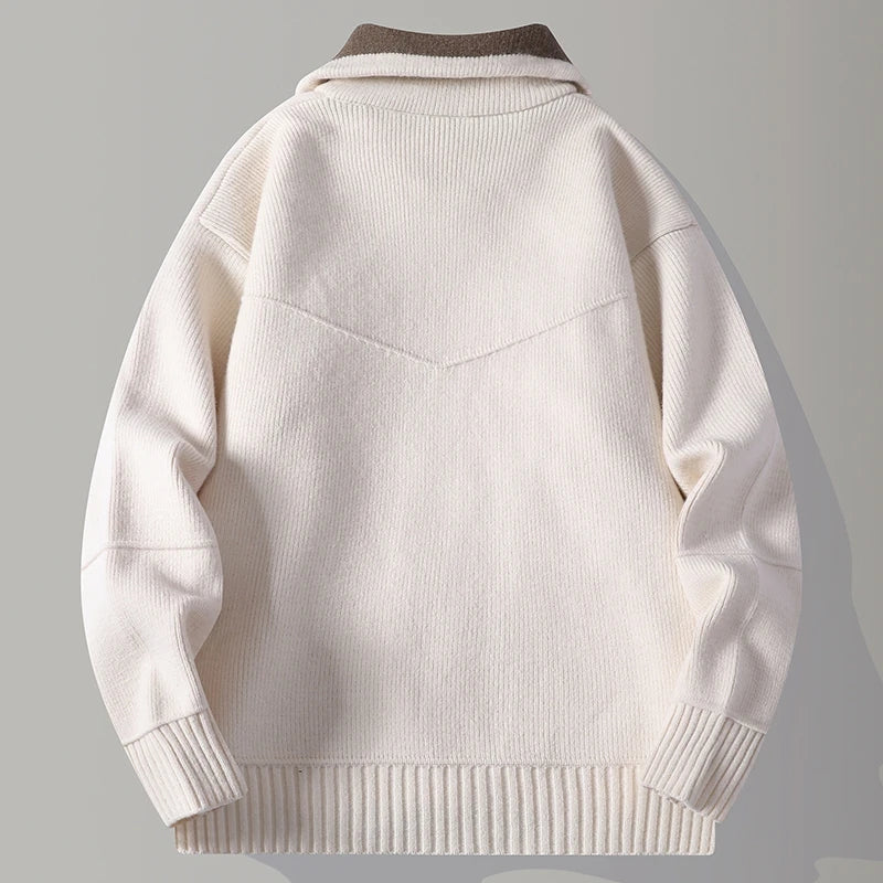 Men's Zip-Up Cardigan Sweater Jacket