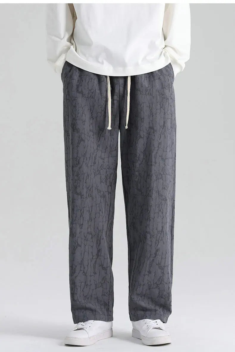 Men's Cotton Linen Harem Pants Straight Trousers