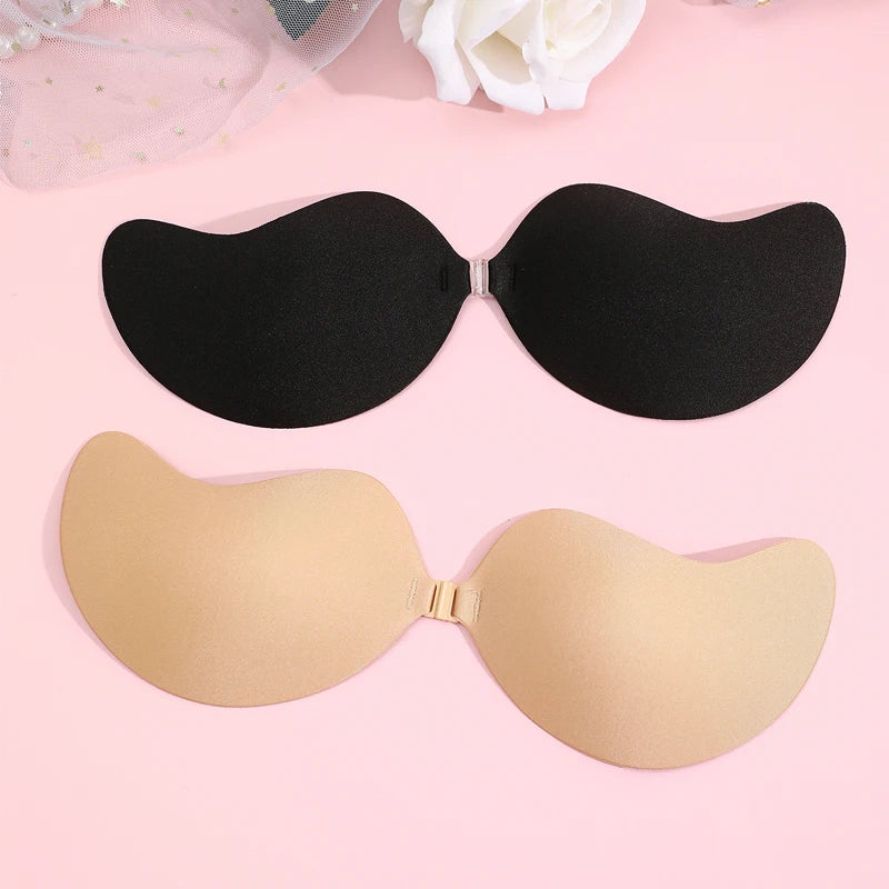 Invisible Push-Up Bra Set - Strapless Seamless Adhesive Bralettes (2 Pairs)