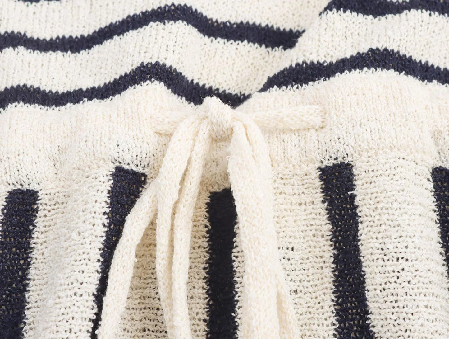 Women's Slim Fit Striped Knitted Dress - Elegant Patchwork Design Summer Dress
