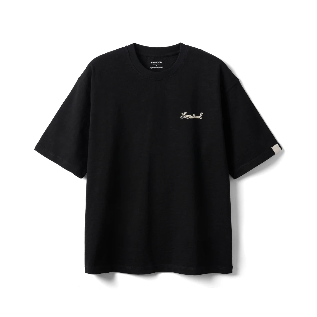 Heavyweight 300gsm Slub Cotton Oversized T-Shirt with Letter Embroidery