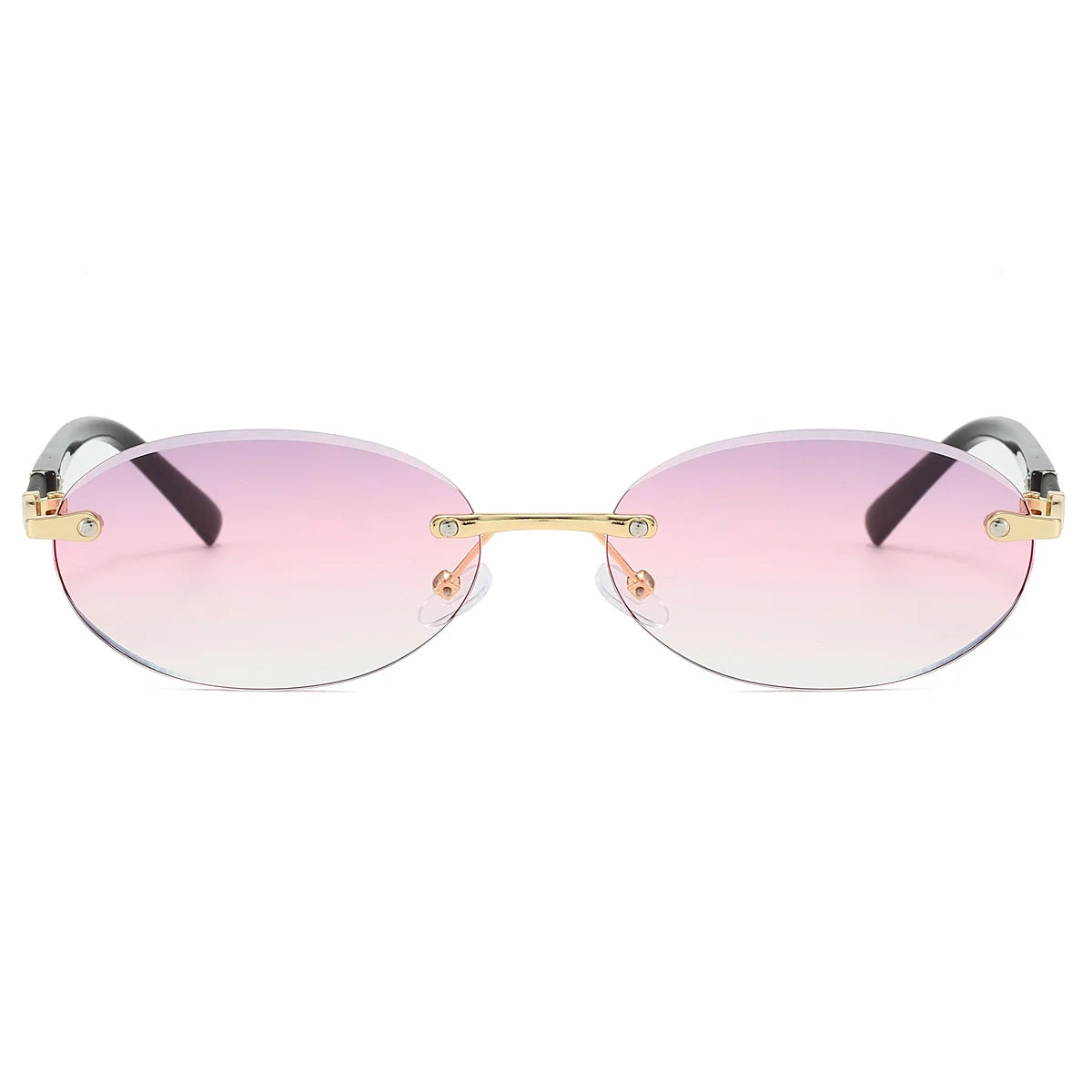 Unisex  Retro Metal Gradient Oval Sunglasses