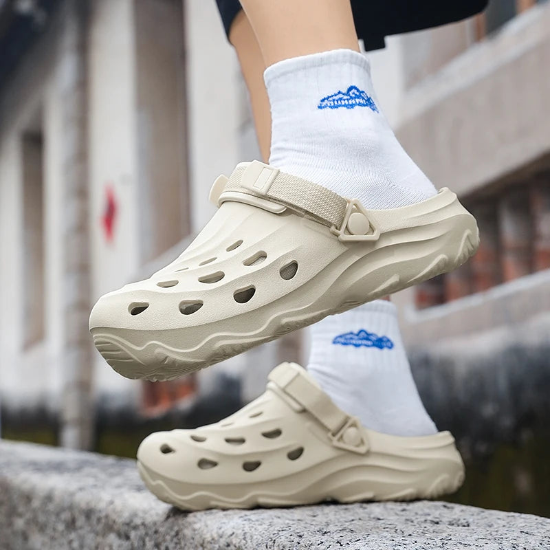 Men's Summer Slippers Platform Sandals Clogs Waterproof Beach Slippers Flip Flops Casual Slides