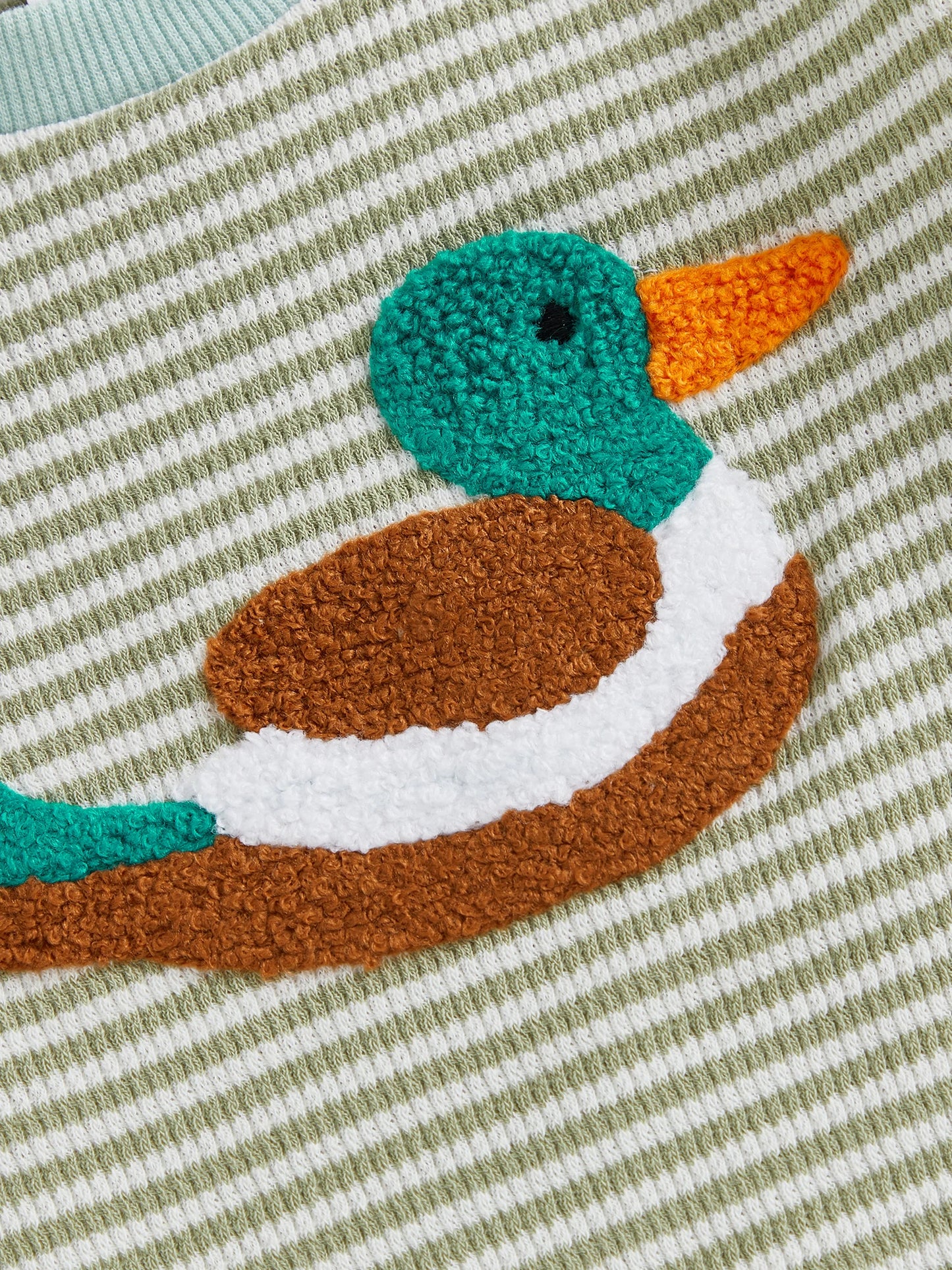 Baby Boys Striped Romper with Duck Embroidery - Long Sleeve Autumn Jumpsuit (0-18M)