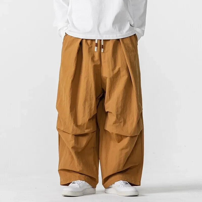 Men's Spring Summer Loose Harem Wide Leg Trousers