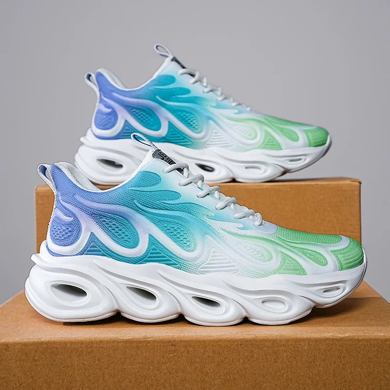 Men's Casual Sneakers Breathable Sports Light Running Tennis Sneaker Lace Up Platform Trainers Shoes