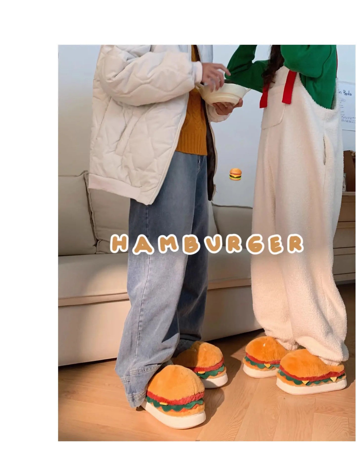 Hamburg Design Plush Slippers - Warm Non-Slip Indoor Slides