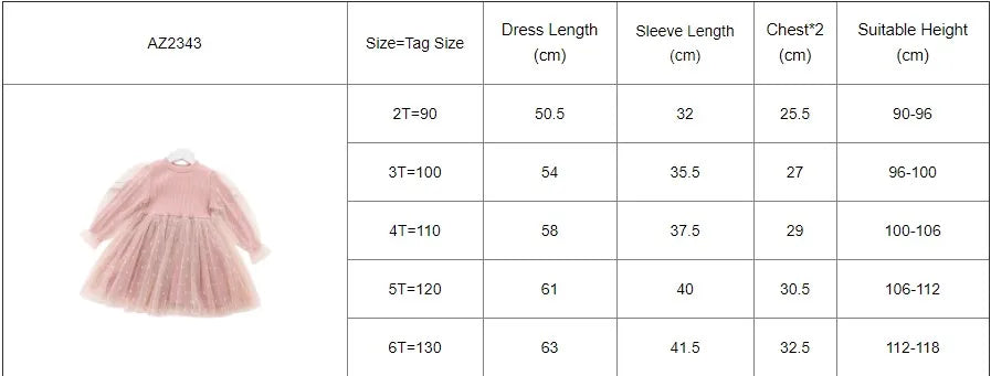 Girls' Lace Tulle Princess Dress – Long Sleeve Party & Wedding Dress