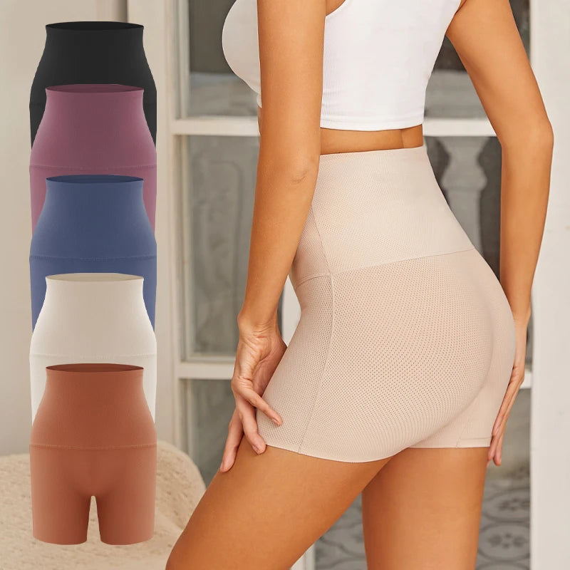 High Waist Women's Boxer Briefs High Elasticity Safety Underwear Shapewear