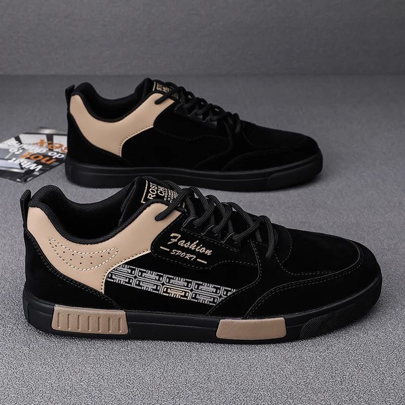 Men's Casual Flat Sneakers - Simple Design Trainers
