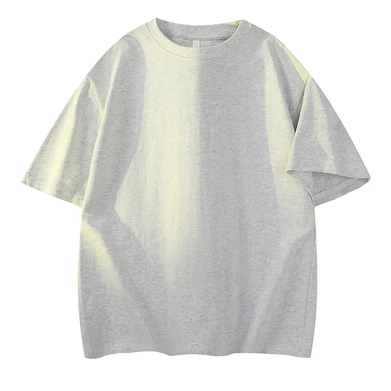 Men's Summer Cotton Short Sleeve Round-Neck Loose  Breathable Casual T-Shirt