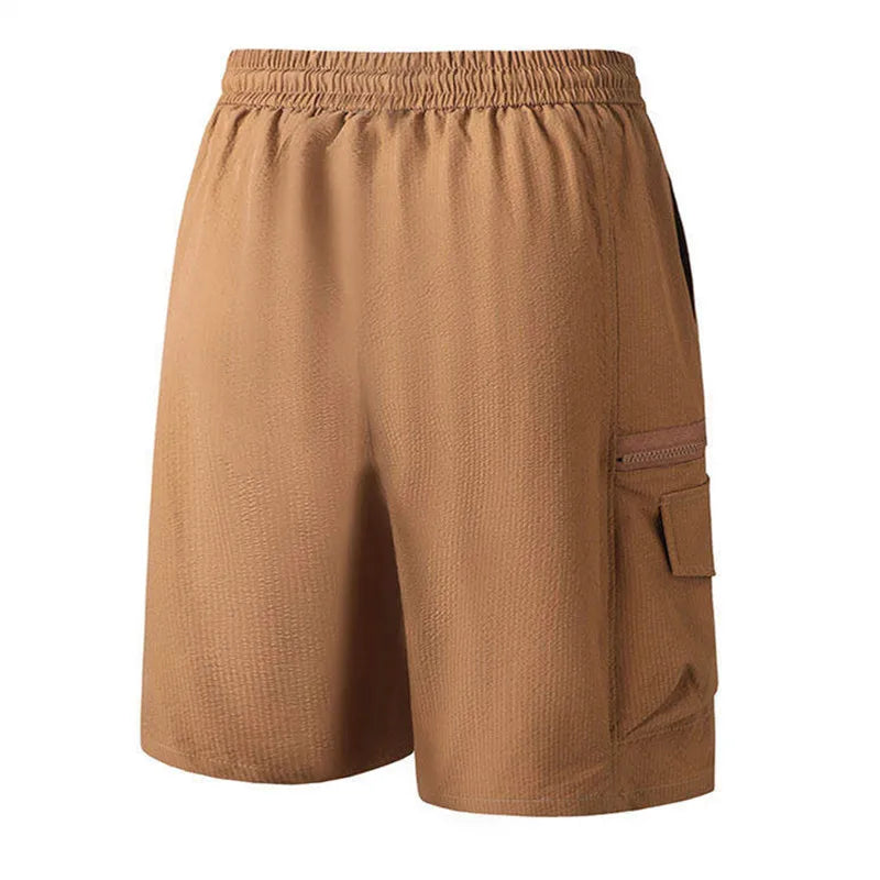 Men's Summer Casual Elastic Waist Straight Breathable Shorts