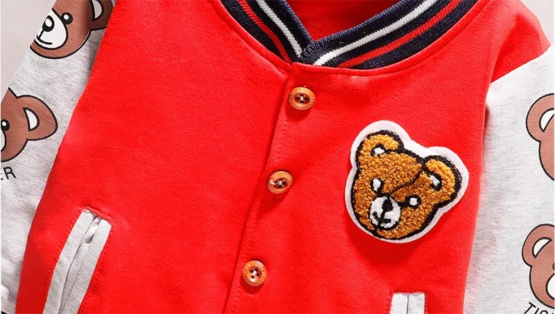 Children's Cotton Cartoon Varsity Jacket