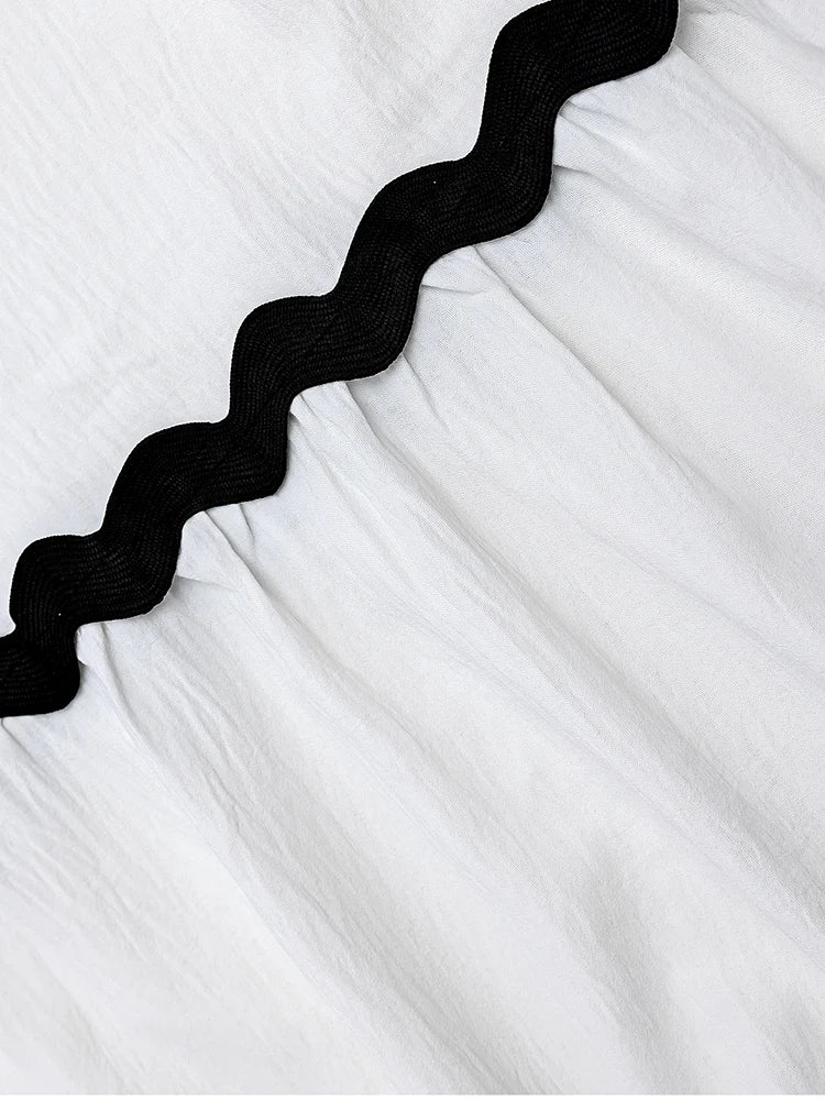 Elegant Ice Silk Spaghetti Strap Maxi Dress Round Neck Sleeveless Flower Trim A-Line Dress