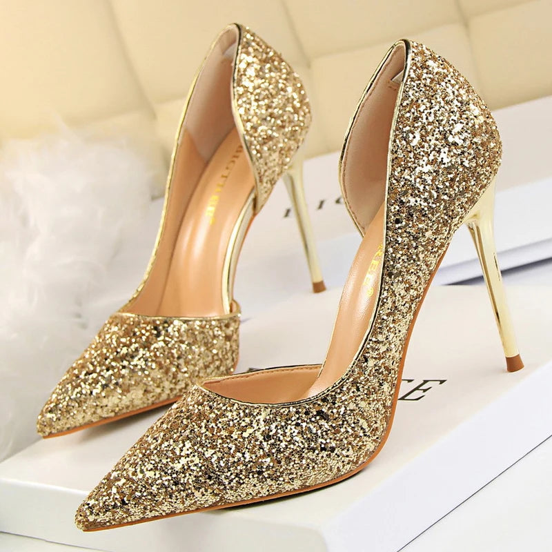 Women's Sequin Stiletto High Heels Shoes