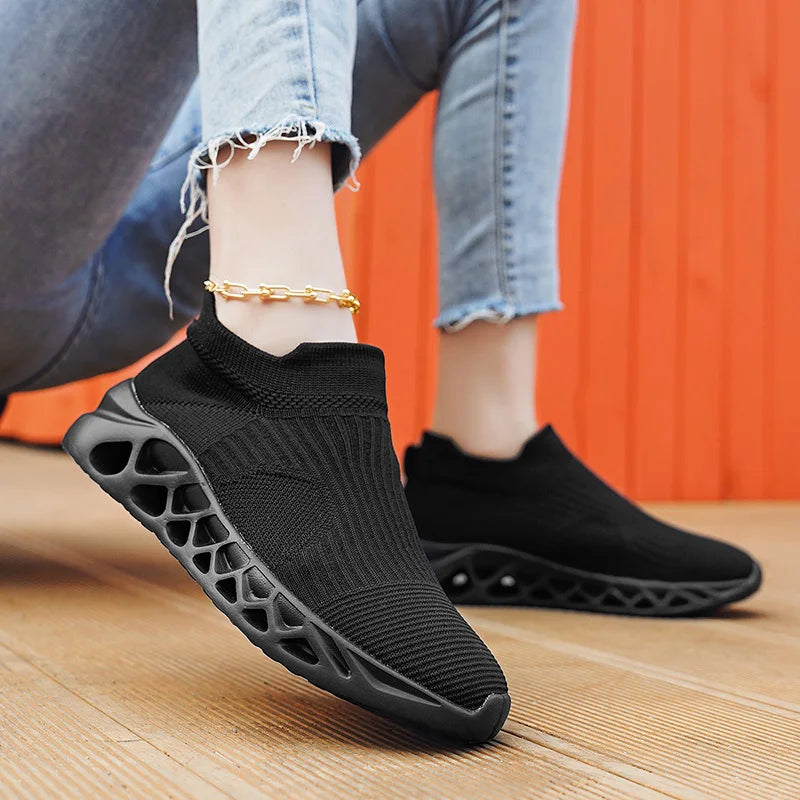 Men's Slip-On Platform Sneakers - Casual Running Sports Trainers