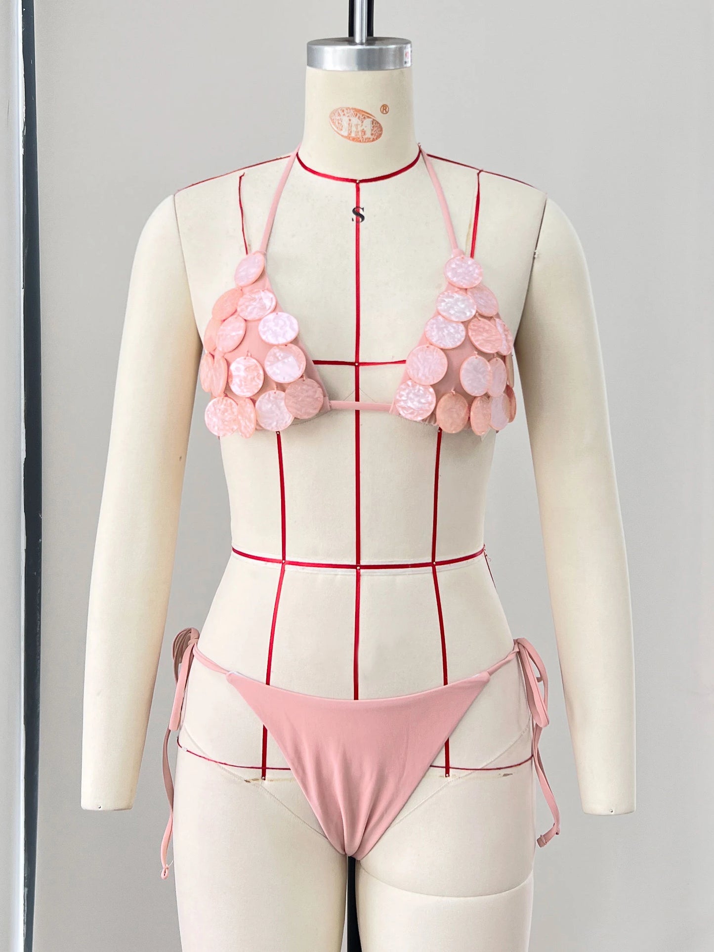 Women's Pearl Skirt Set A Line Skirt High Waist Beach Skirt Bandage Short Top Summer Beach Set