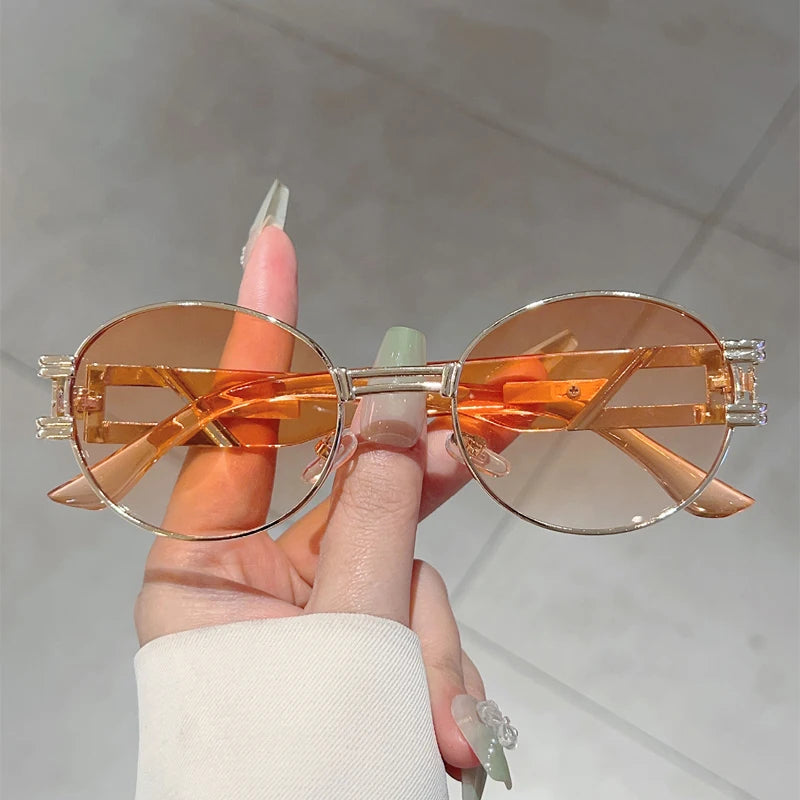 Unisex Vintege Oval Gradient Casual Sunglasses