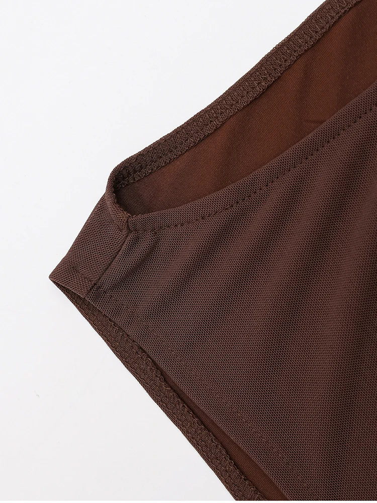 Women's Sleeveless Mesh Maxi Dress - Double Layer Bodycon Party Dress