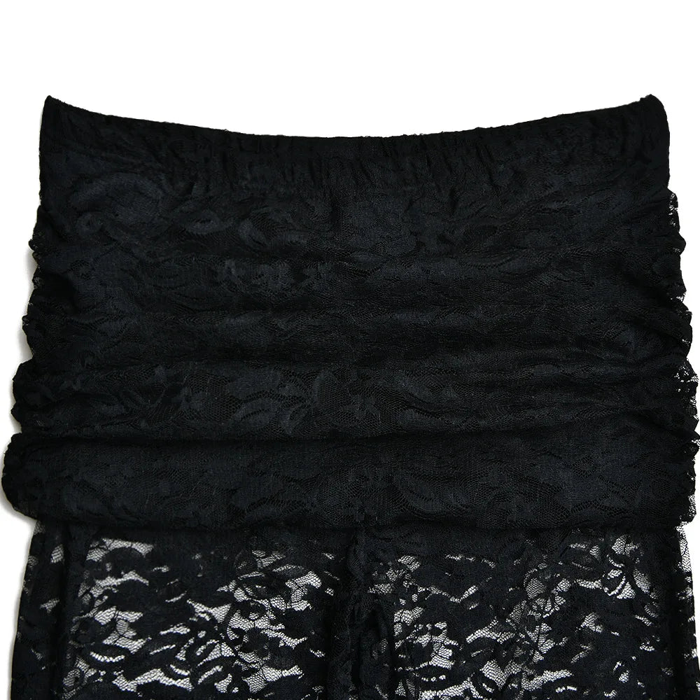 Women's Hollow Out Lace Sheer Flare  Trousers