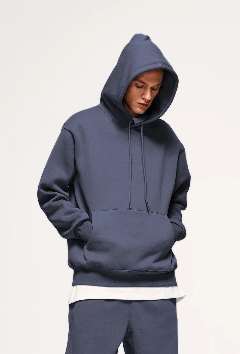 Unisex Thick Fleece Velvet Fabrics Hoodie