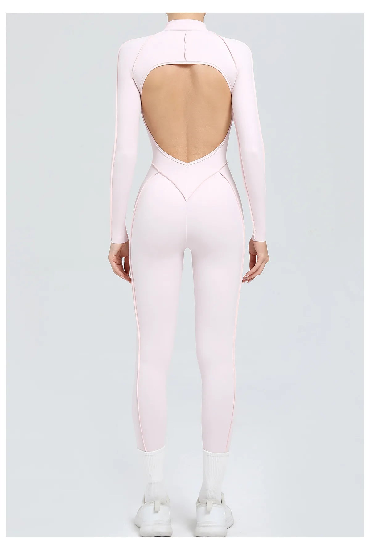 Nylon Jumpsuit - Yoga Fitness Bodysuit with Zipper