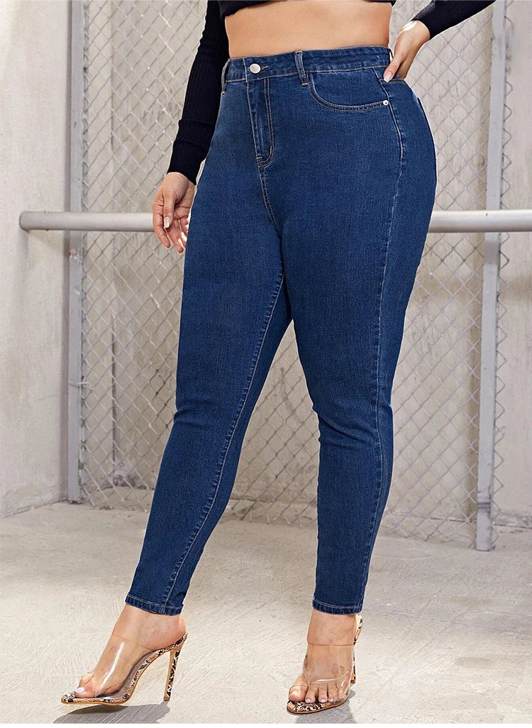 Women's Plus Size High Waist Stretchy Pencil Jeans