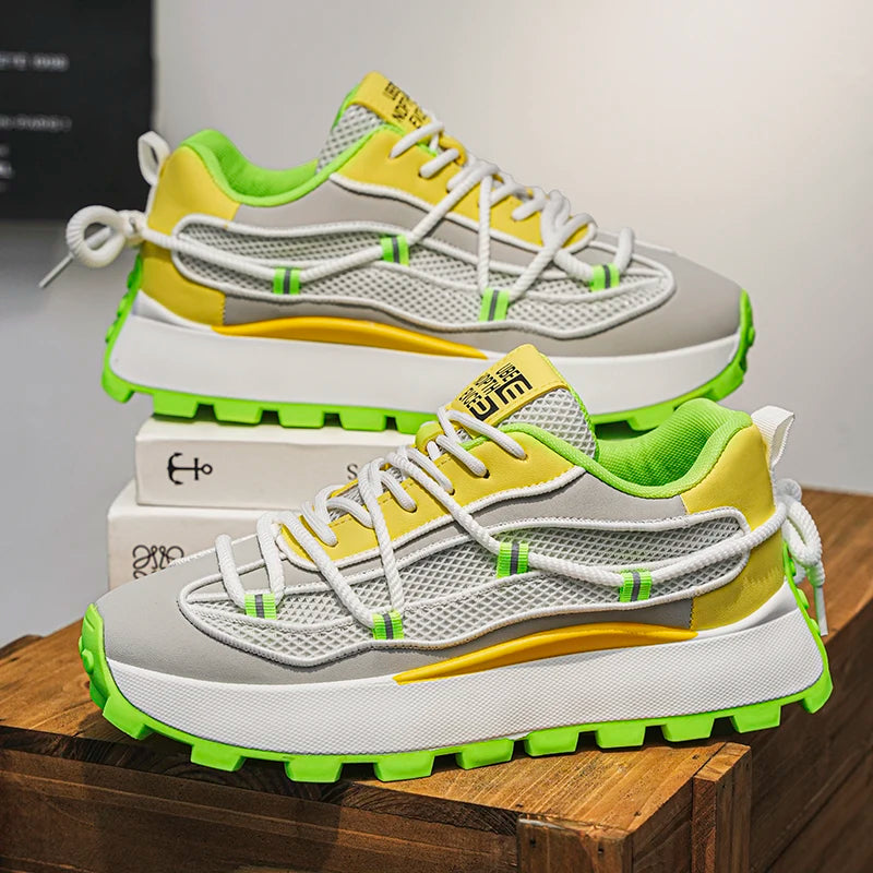 Men's Lightweight Platform Sneakers - Breathable Running Shoes