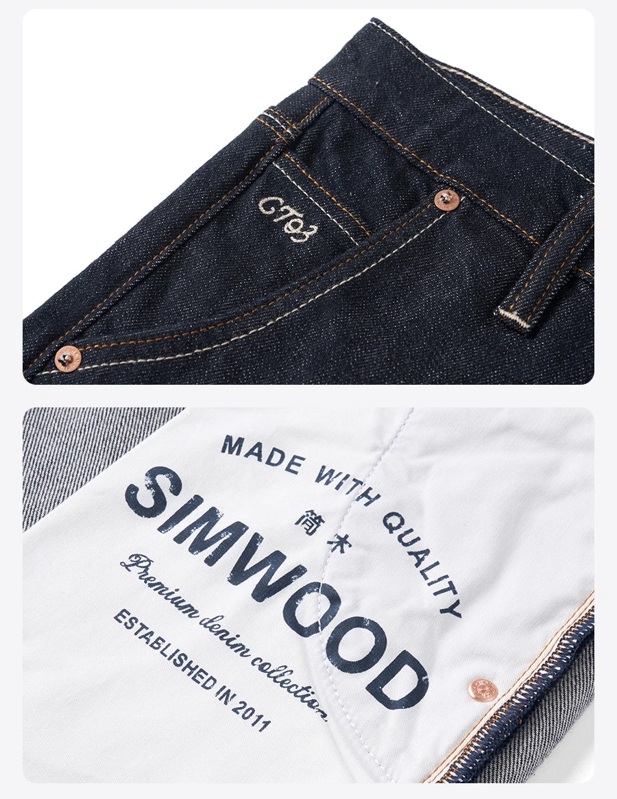 Men's Comfortable Tapered Jeans - Colourfast Washed Denim