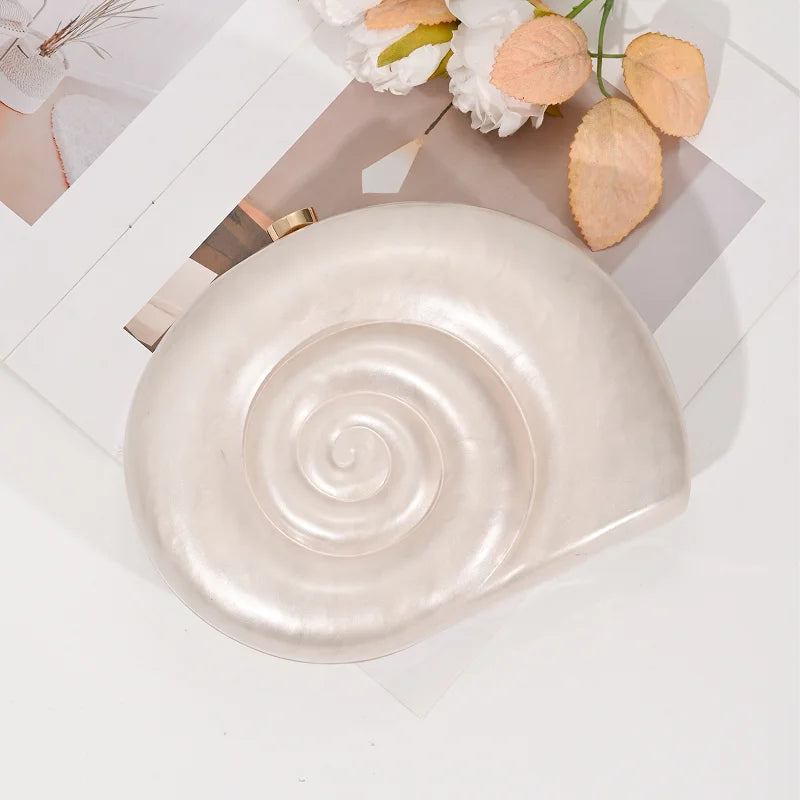 Women's Acrylic Conch Shell Crossbody Bag – Novelty Evening & Beach Shoulder Bag