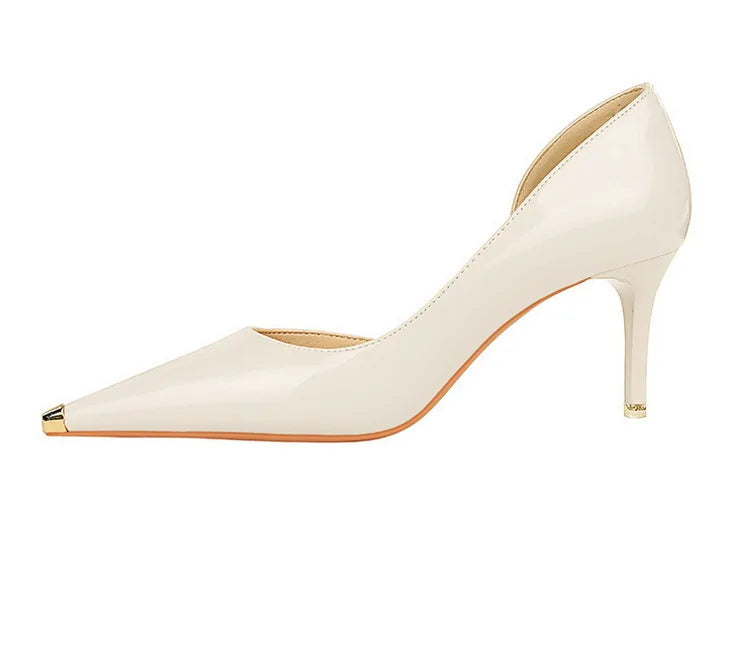 Patent Leather Metal Tip Pumps - Available in 7cm and 10.5cm Heel Heights
