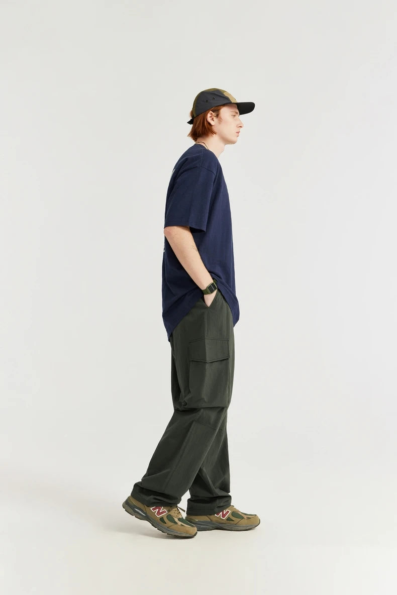 Men's Straight Leg Cargo Soft Touch Elastic Waist Casual Trousers