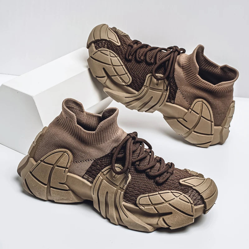 Men's Sports Mesh Sneakers Slip On Comfortable Lace Up Sneakers