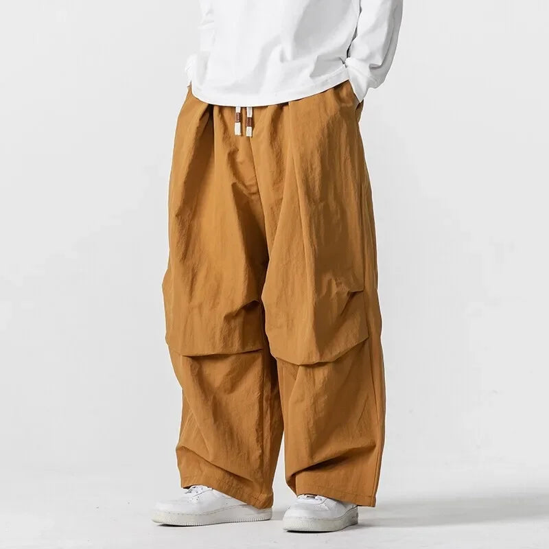 Men's Spring Summer Loose Harem Wide Leg Trousers