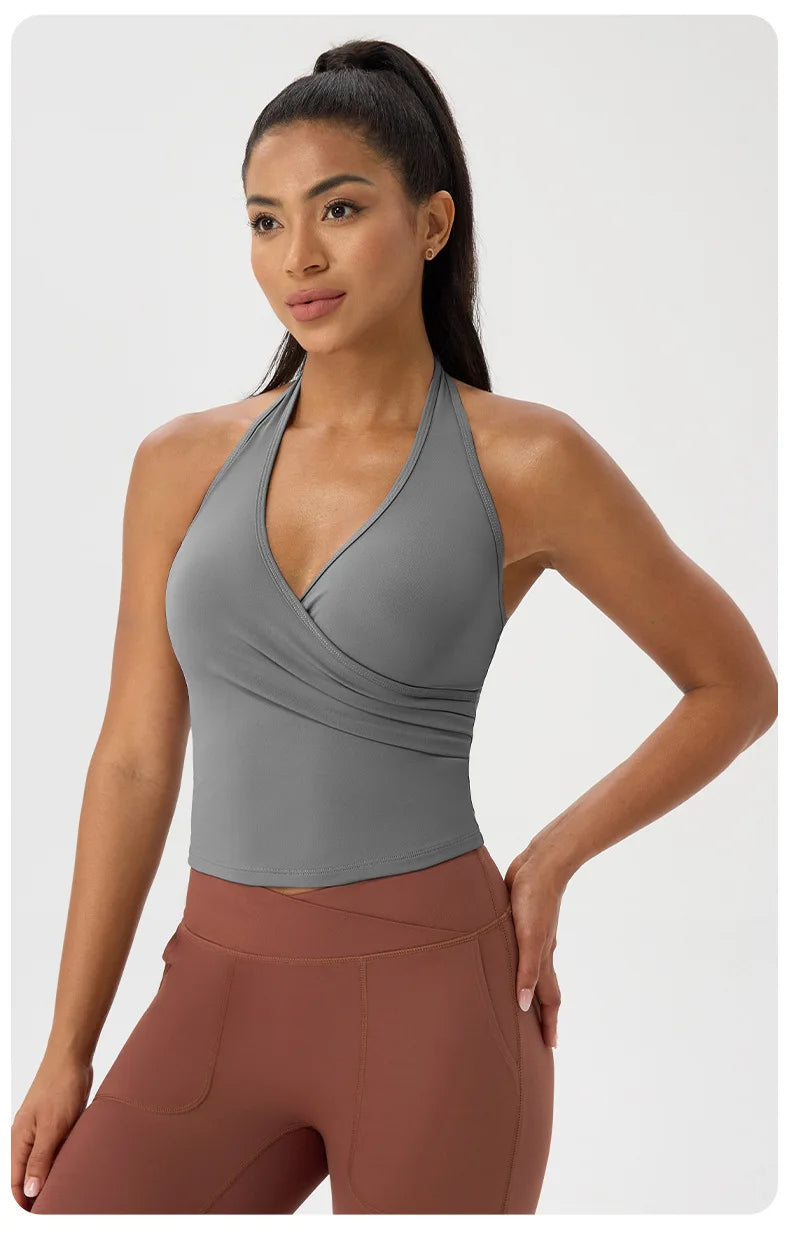 Women's Sleeveless Fitness Yoga Top - Breathable Quick Dry Summer Gym Vest