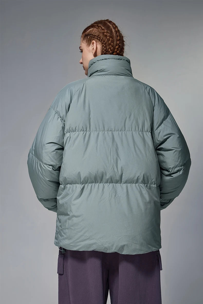 Minimalist Down Jacket Unisex - 90% Down Fill High Collar Winter Outerwear
