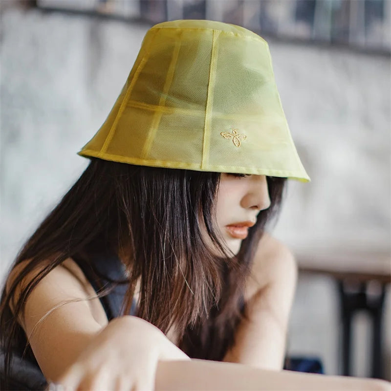 Foldable Bucket Hat with Mesh - Breathable Summer Sun Hat