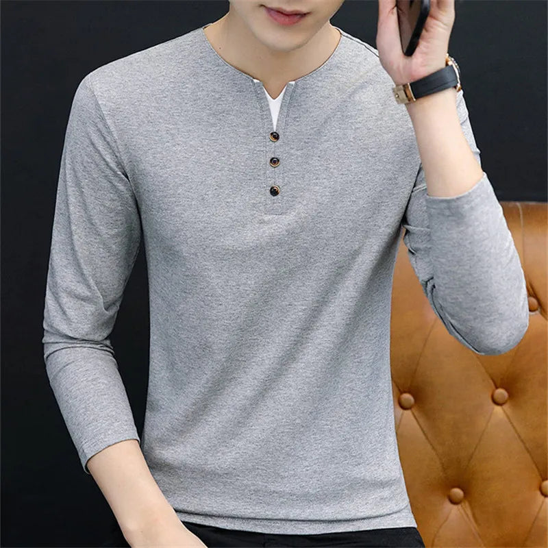 Men's V-Neck Knitted Cardigan - Single Breasted Slim Fit Sweater