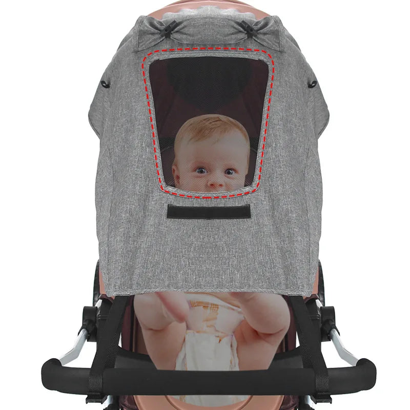 Universal Baby Stroller Sun Shade - UV UPF 50+ Waterproof Awning Protection