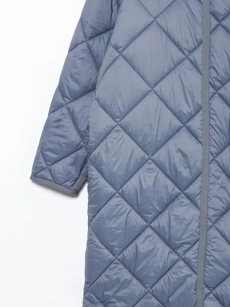 Vintage Oversize Long Hooded Parka - Long Sleeve Button Pocket Warm Coat