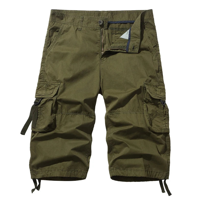 Men's Cotton Cargo Shorts - Multi Pocket Casual Summer Trousers